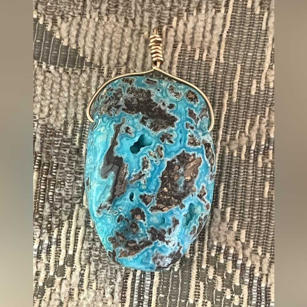 One Huge solid Turquoise pendant - Picture 3 of 7